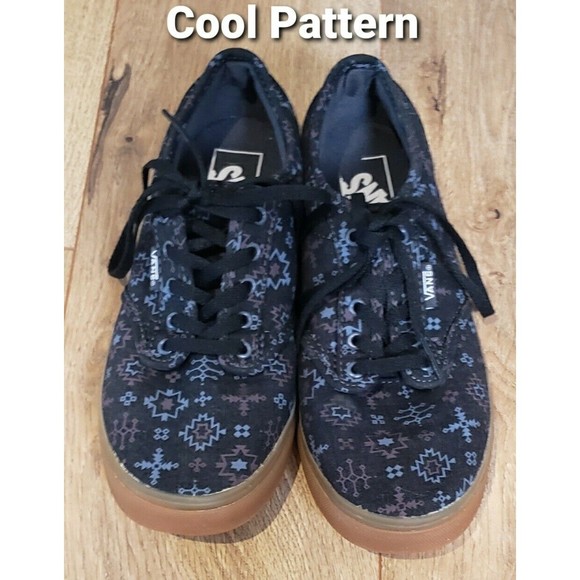 Vans Shoes Women’s Size 7 Black Geometric Pattern Excellent Condition - Picture 3 of 5